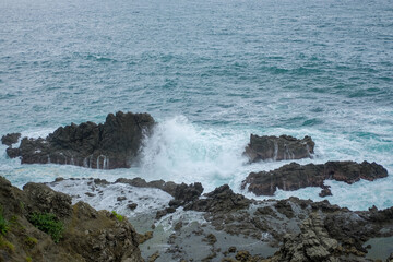 Beautiful beach waves in Gunungkidul, Indonesia
