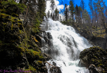 waterfall in the mountains