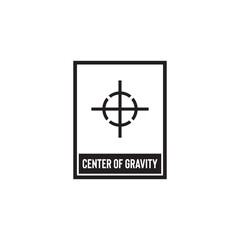 center of gravity packaging icon symbol sign vector