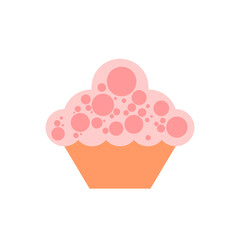 pink cupcake with cream icon vector