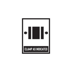 clamp as indicated packaging icon symbol sign vector