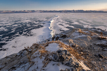 Bird nest on top of the cliff