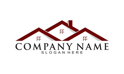 Roof house property vector logo