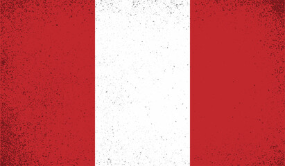 Grunge Peru flag. Peru flag with waving grunge texture.