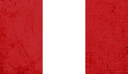 Naklejka premium Grunge Peru flag. Peru flag with waving grunge texture.
