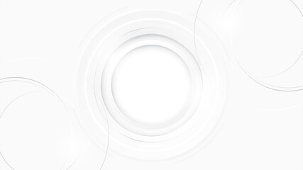 Abstract Grey white circle lines on white background  technology line background decoration horizontal template for web banners advertise products vector illustration