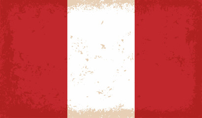 Obraz premium Grunge Peru flag. Peru flag with waving grunge texture.