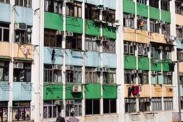 Residential buildings in old urban district in Hong Kong