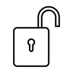 padlock open icon, security vector