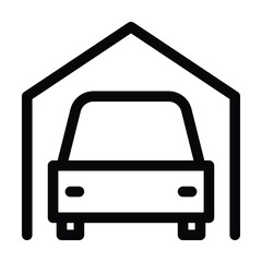 garage icon, home house vector