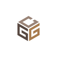 Hexagon logo. CGG letter vector design
