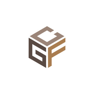 Hexagon logo. CGF letter vector design