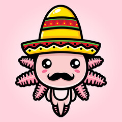 cute axolotl cartoon vector design