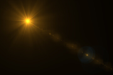 Beautiful blue optical lens flare effect 