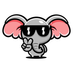 cool cute cartoon elephant vector design