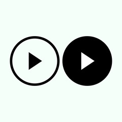 Play button icon in trendy flat style isolated on grey background. Play symbol for your web site design, logo, app, UI. Vector illustration, EPS10.