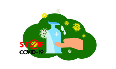 Washing hand for coronavirus prevention,COVID-19 prevention,Vector illustration.