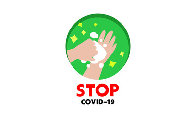 Washing hand for coronavirus prevention,COVID-19 prevention,Vector illustration.