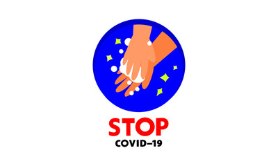 Washing hand for coronavirus prevention,COVID-19 prevention,Vector illustration.