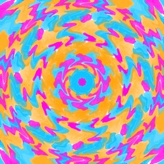 Retro abstract Colorful pattern with Spiral Swirl Hippie for fabric design, textiles, poster. Grunge abstract background. Liquid Marble texture. Colored Pattern.