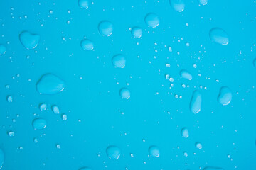 water drops on blue background