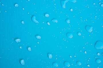 water drops on blue background