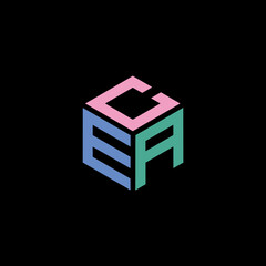 Fototapeta premium Hexagon logo with CEA lettering design