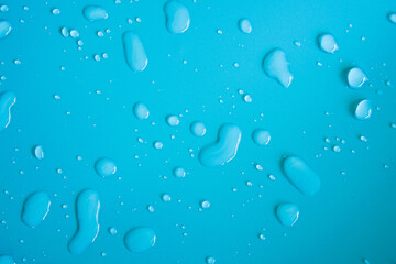water drops on blue background
