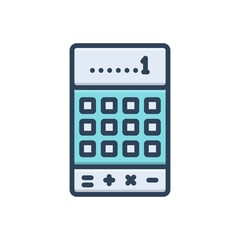 Color illustration icon for calculator 