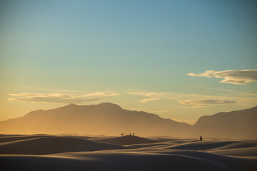 dramatic landscape photos of the largest gypsum sand dunes in the world. The White Sands National Park in the Chihuahuan desert in New Mexico. One of USA's newest national park. 