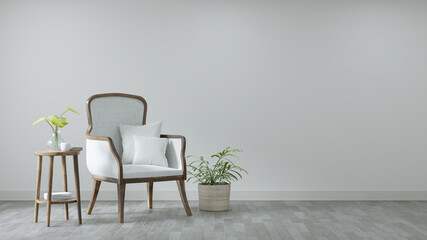 Modern vintage interior of the living room - 3D Rendering