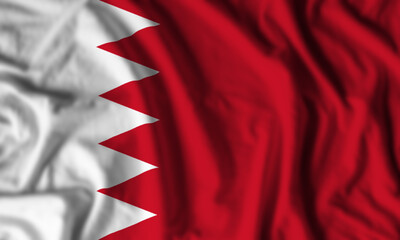 Bahrain flag realistic waving