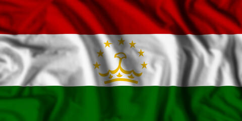 Tajikistan flag realistic waving