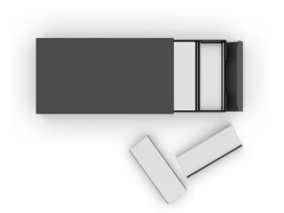 Blank Staples paper box packaging mockup, 3d render illustration.