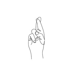 Hand Gesture Single Line Art Drawing. Hand Minimal One Line Illustration. Gesture Continuous Line Drawing. Modern Minimalist Contour Illustration. Vector EPS 10.