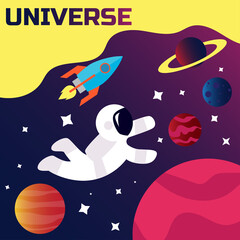 space universe poster. vector illustration