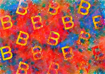 illustration. Artistic background image. Abstract painting on canvas. Contemporary art.