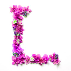 Fototapeta na wymiar Fresh Flowers Alphabet
