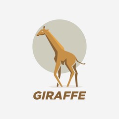 Vector Logo Illustration Giraffe Gradient Colorful Style.