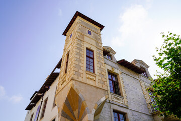 Typical building tower basque house in Biarritz bask Country in France region southwest