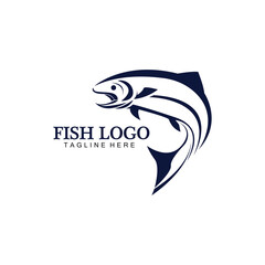 Fish abstract icon design logo template,Creative vector symbol of fishing club or online shop.
