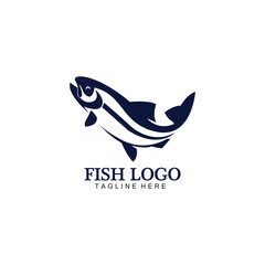 Fish abstract icon design logo template,Creative vector symbol of fishing club or online shop.