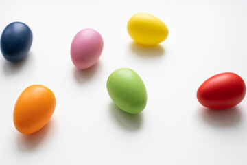 Easter eggs on a white background