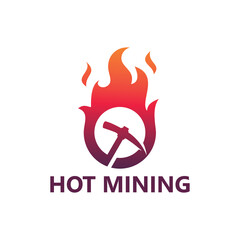 Hot mining logo template design
