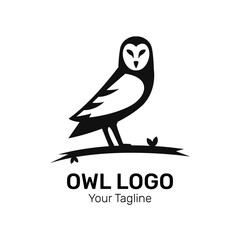 Minimalist owl logo design vector.