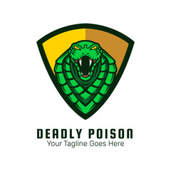 Green snake mascot logo design.