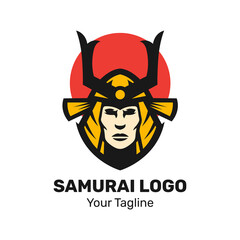Samurai mascot logo design vector.