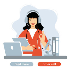 Coronavirus vaccination helpline. Covid-19 prevention. Symbol for Covid vaccination information and assistance telephone number. Vaccination concept, cure for Corona virus, vaccination hotline.