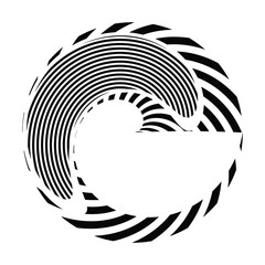 Lines in Circle Form . Spiral Vector Illustration .Technology round. Wave Logo . Design element . Abstract Geometric shape .