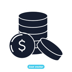 Coins icon. money coin business coin symbol template for graphic and web design collection logo vector illustration